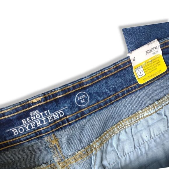 Gina Benotti Blue Jeans Boyfriend Button Front Straight Legs euro 42 US 6 NEW - Picture 4 of 7